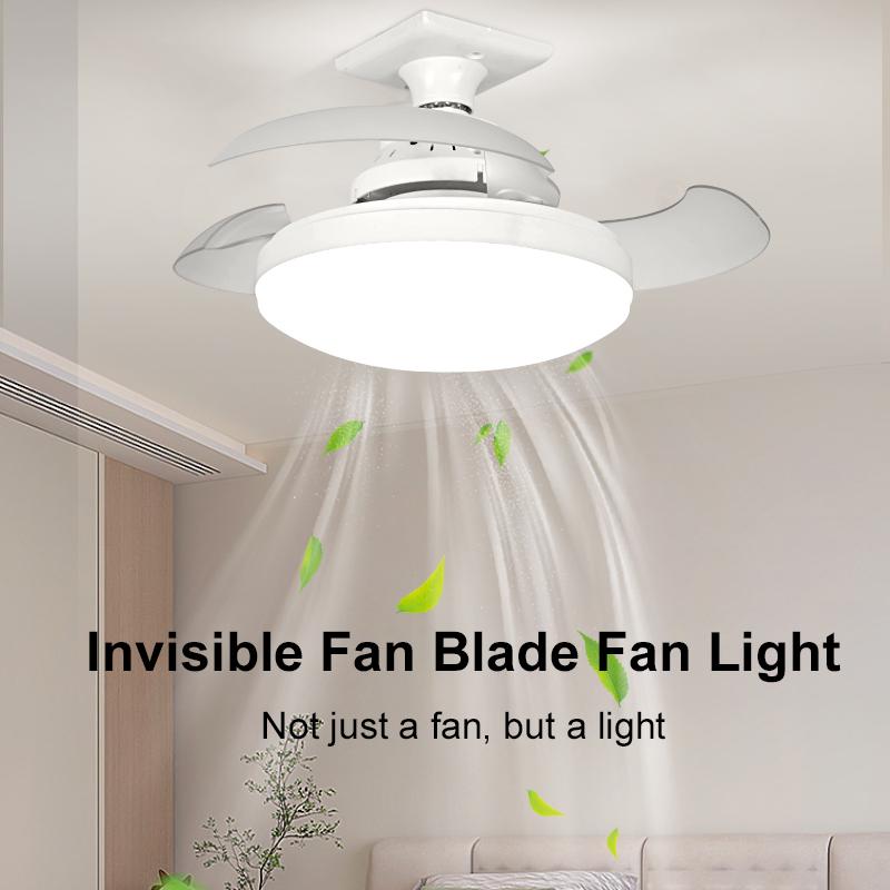 LGAO E27 Invisible Blade Fan Ceiling Fan With Light Remote Control ...
