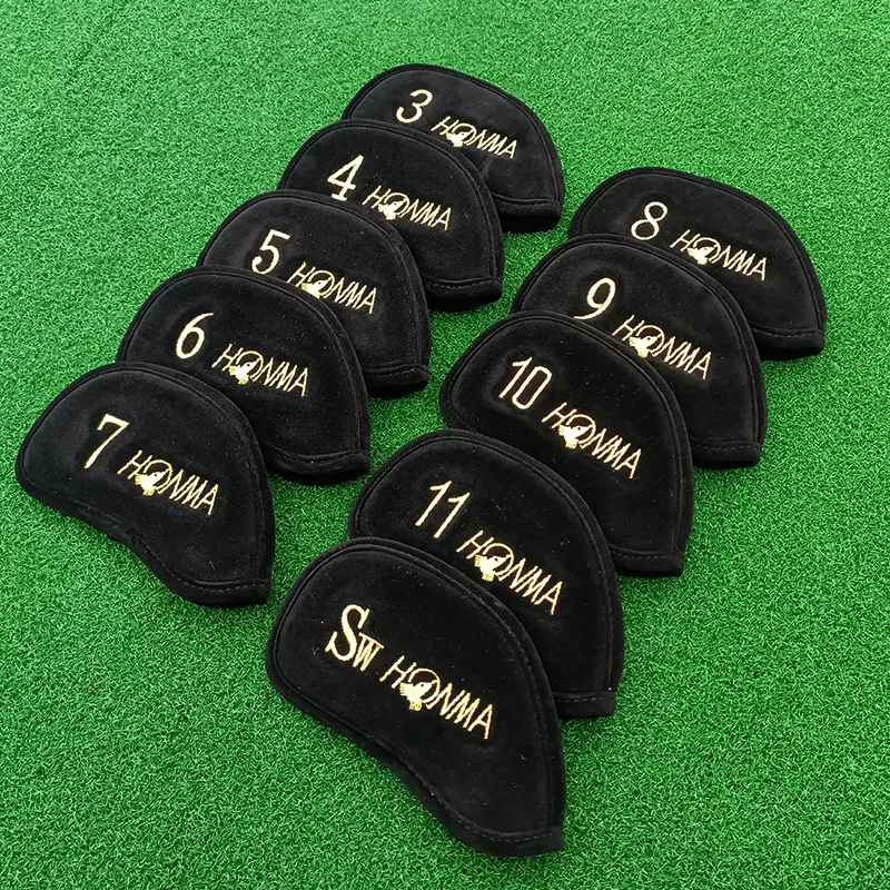[Honma] New Fashion Golf Club Cover Iron Stem Casing Flannel Material Iron Club Head Cover Velcro Joint Qgt24079
