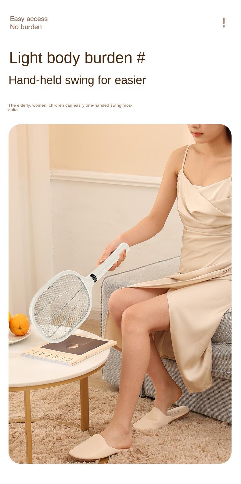 Product Introduction of Household Rechargeable Electric Mosquito Swatter Outdoor Electric Shock Handheld Pest Killer Swatter Electronic Mosquito Killer 4