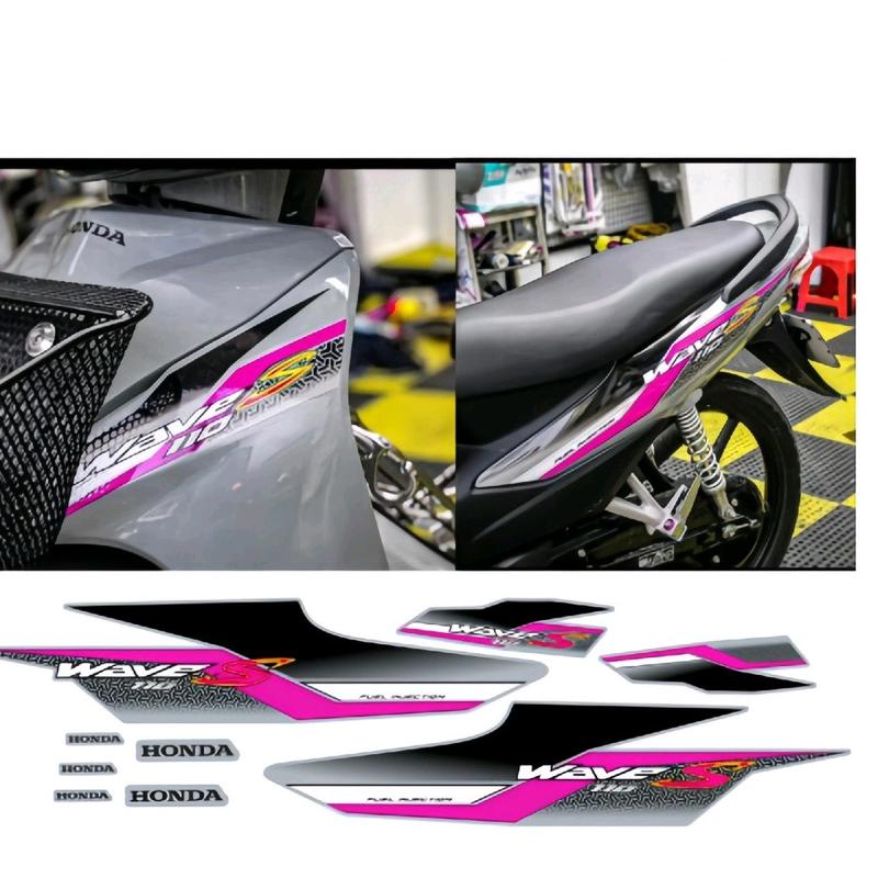 Tem Rời Wave 110 nhãn dán cao cấp chất liệu in 3 lớp ppf chống nước không phai màu logo decal. 2