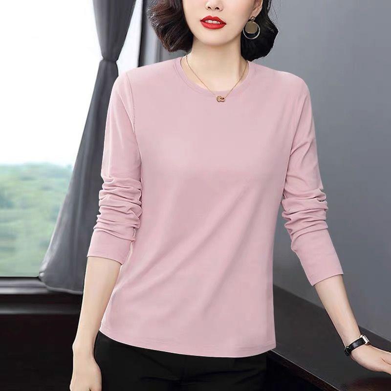 Product Introduction of Áo thun dài tay màu trơn cho mẹ trung niên 2024 Áo nữ mùa thu và mùa đông có thể mặc bên trong Áo lớp cơ bản mặc bên trong quần áo mùa thu cho người trung niên và cao tuổi 7