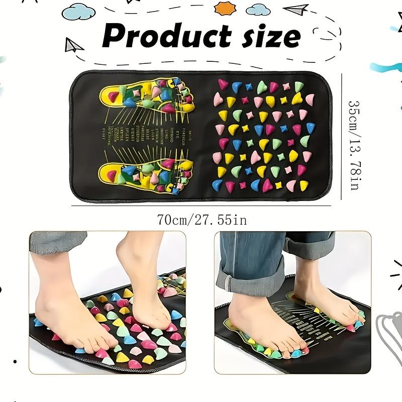 Product Introduction of 1pc FootCarePro Plastic Reflexology Foot Massage Mat - Anti-Skid Acupressure Walking Path Cushion for Fatigue Relief, Special Function Design for Feet, Portable for Sedentary Lifestyles, Students, Office Workers 2