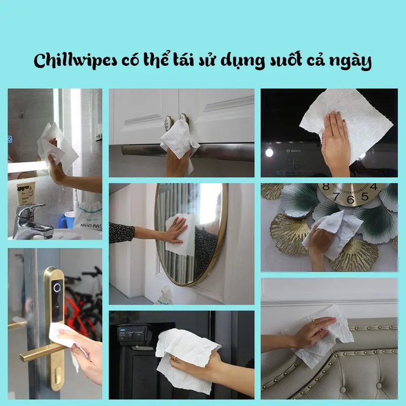 Khăn mặt khô Chillwipes dùng 1 lần lau khô, lau ướt - Giấy lau mặt dùng một lần 80 khăn 3