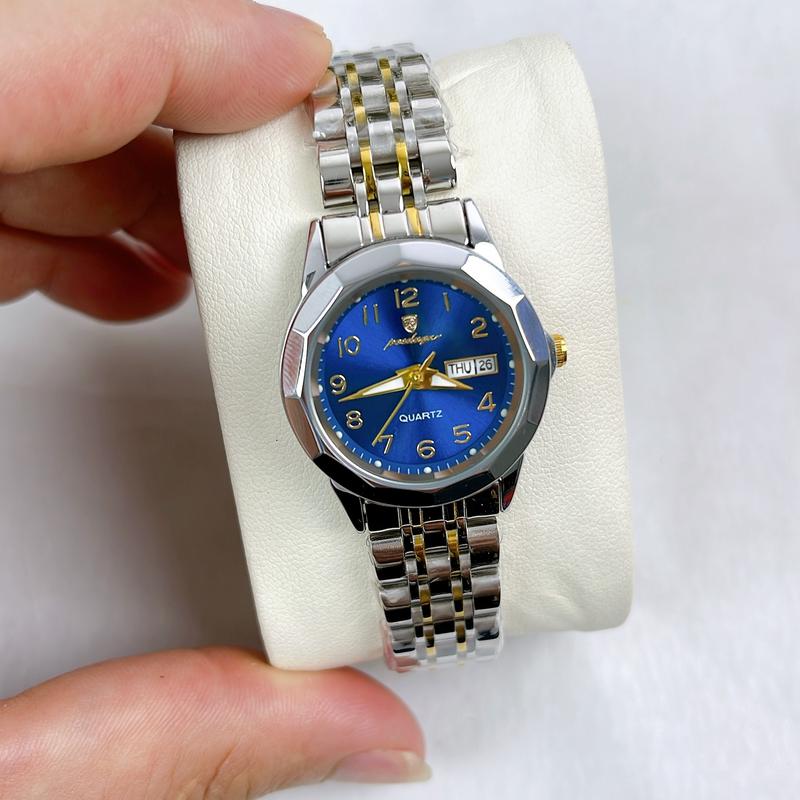 Đồng hồ nữ đẹp chính hãng Poedagar thời trang cao cấp dây thép đúc đặc khóa chụp đôi, mặt vát cắt kim cương bóng sáng lấp lánh, chống nước, chống xước