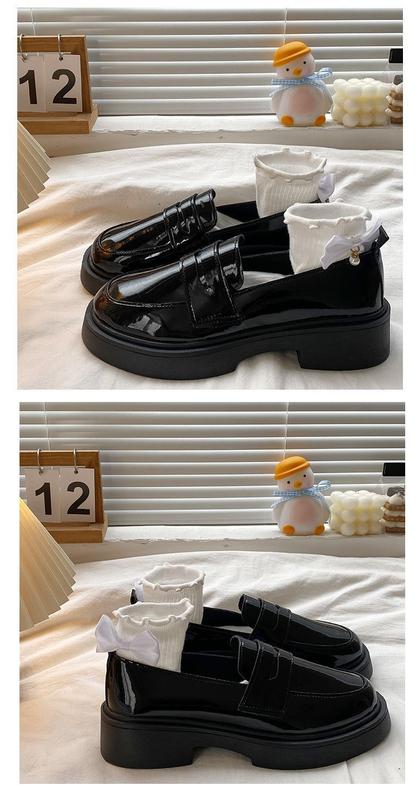 Product Introduction of Black Soft Girl Leather Shoes Women's British Style 2023 Autumn New All-Match Flat Japanese JK Uniform Flat Pumps 11