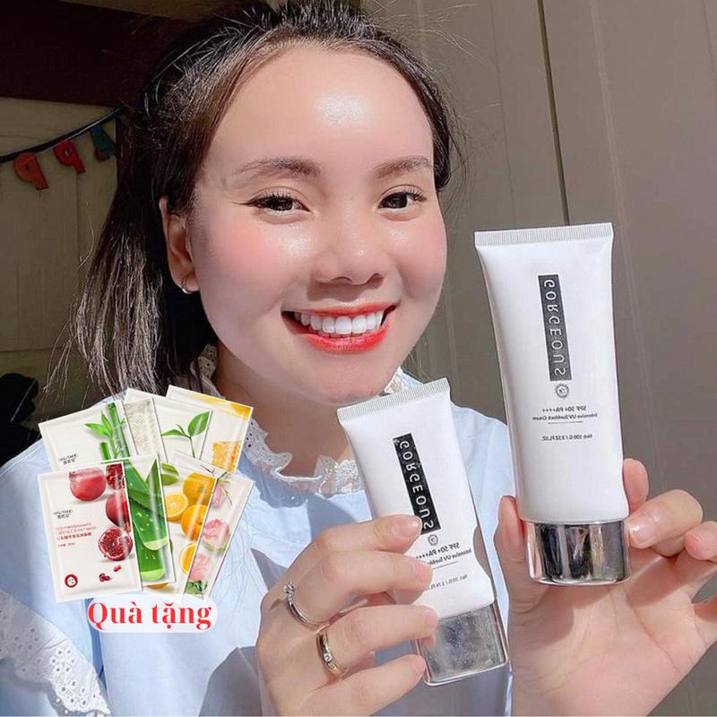Product Introduction of [TẶNG] Combo 3 tuýp kem chống nắng múi xù tuýp lớn 100g tặng ngay 3 mặt nạ dưỡng chất trai cây 1