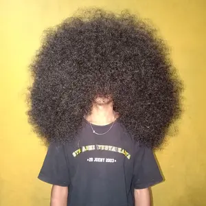 WIG SUPER JUMBO - SUDAH SASAK Black Hitam rambut palsu tahan panas