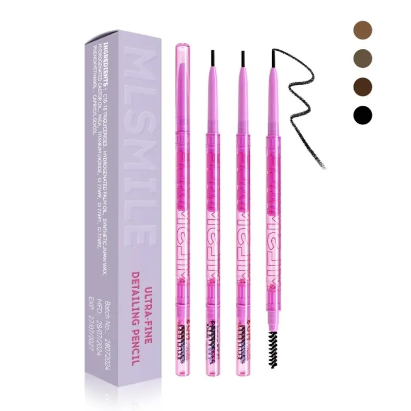 Double-ended Eyebrow Pencil, 1 Count Waterproof Long Lasting Eyebrow Pencil, Brow Styling Brush, Eye Brow Makeup Tool for Women, Cosmetic 0
