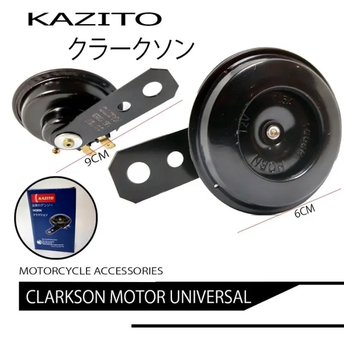 (Bisa COD)Klakson KAZITO ク ラ ー ク ソ ン Clarkson Kazito Disc Klakson Standar Bebek 12 Volt Suara Mobil Avanza Waterproof Original Universal