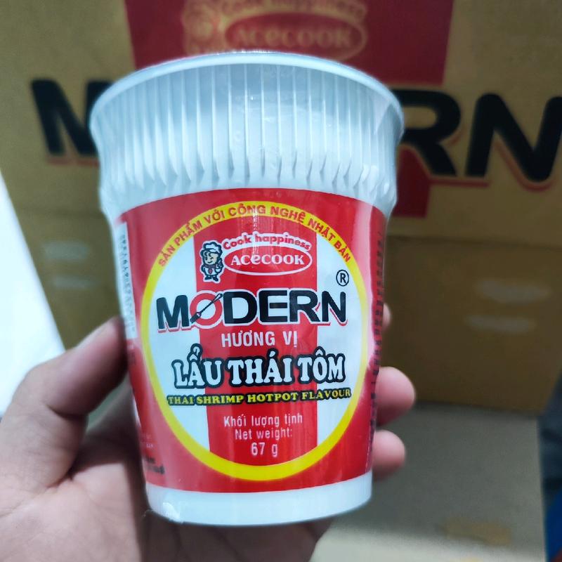  Một Thùng Mì Ly Modern Lẩu Thái Tôm  24 Ly x 67g  mì  gói 