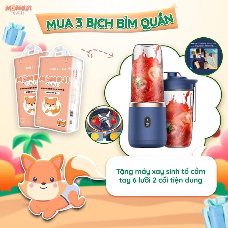 Tặng 1 xe chòi chân khi mua Combo 3 bịch bỉm momoji extra. Cho Bé Voi