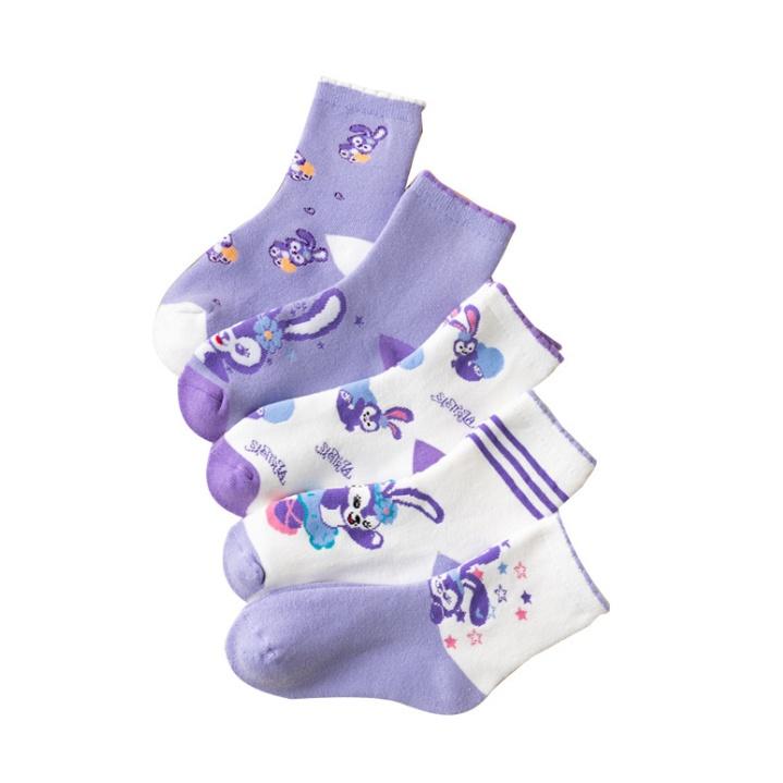 KAOS KAKI ANAK PEREMPUAN MOTIF KARAKTER KAUS SET 5 PASANG LEMBUT & HALUS Fashion 3