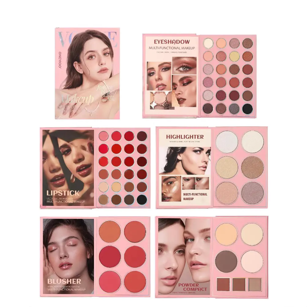 New 67Color Book MultiFunctional Eyeshadow Palette Matte Pearl Lipstick  Highlight Concealer AllinOne marshmallow   timephoria  lip  matte juvia's place blush   lips rose    lips petal