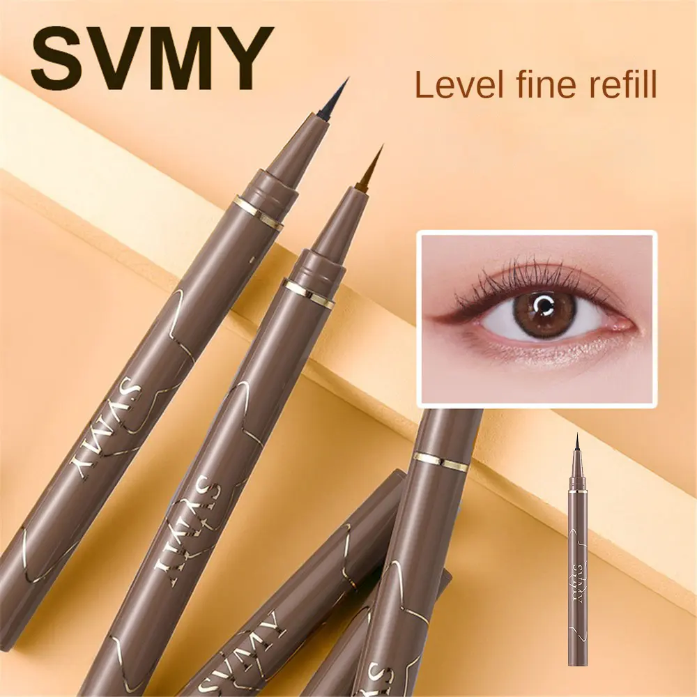 Bút Kẻ Mắt Siêu Mịn, SVMY, Không Thấm Nước Và Mồ Hôi, Bền, Không Nở, Không Dễ Lên Màu, Màu Đen Ngầu Tự Nhiên, Lâu Trôi, Thích Hợp Cho Người Mới Bắt Đầu, Trang Điểm, Hoàn Thiện Mịn