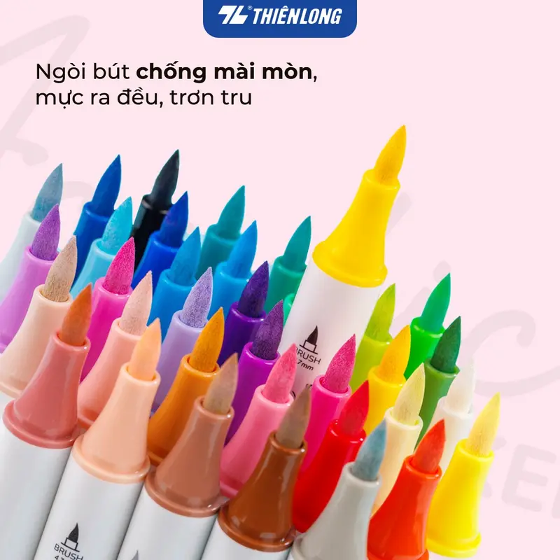 Bút lông 12/24/36 màu - Acrylic Markers 1 đầu ngòi ThiênLong Colokit - Màu sắc tươi sáng Trang trí đa chất liệu 6