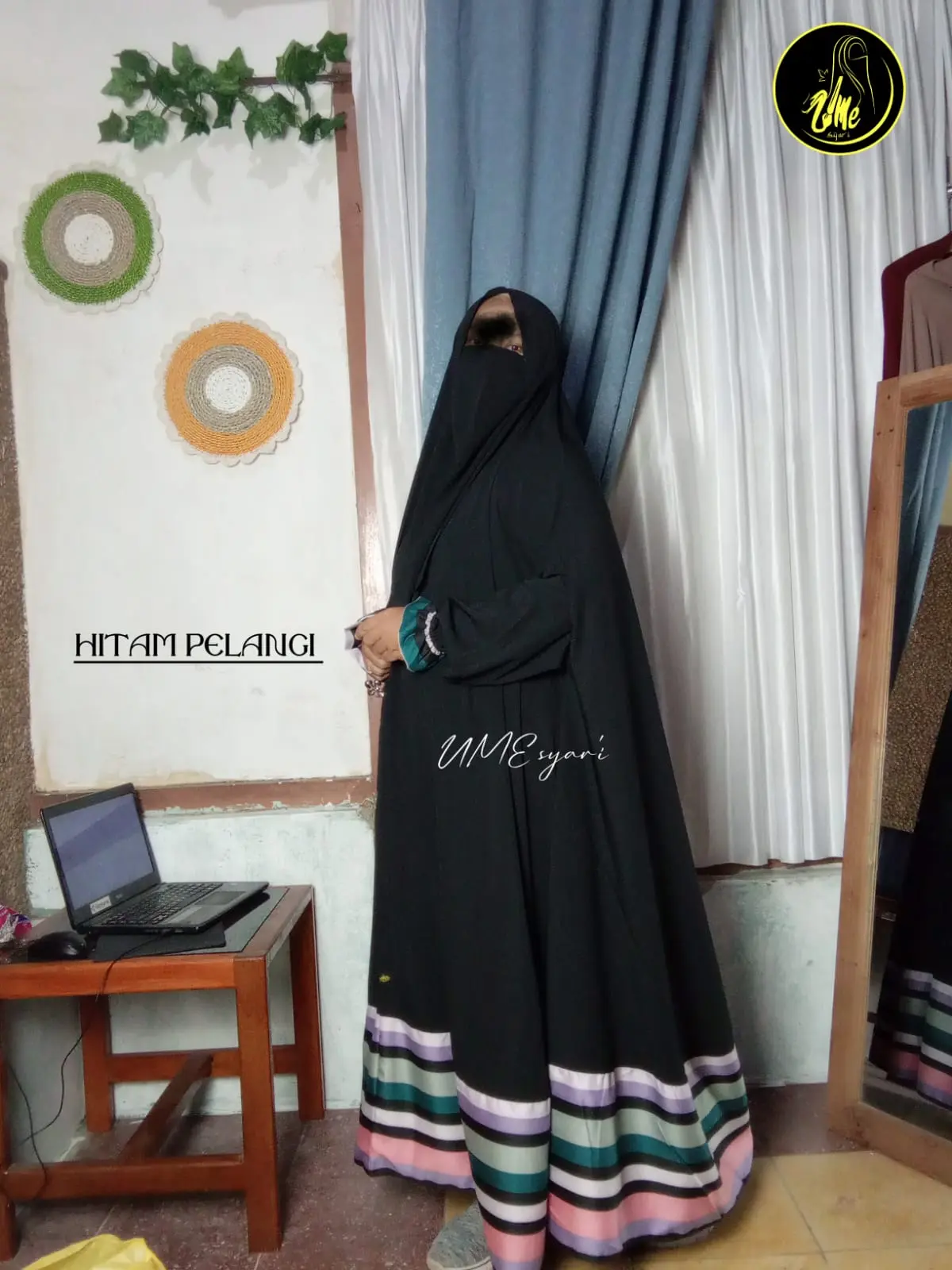 Khimar tangan jumbo motif/long Khimar Maryam jumbo motif