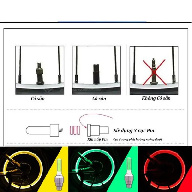 Đèn van xe đạp & máy - VAN903 Gắn Xe Đạp Đạp Xe Đạp 4