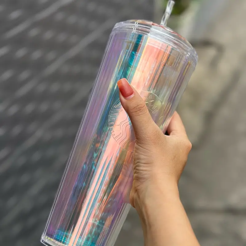 ￼(HÀNG SẴN) Tặng kèm túi khi mua Ly Star cầu vồng Aurora đầy màu sắc lung linh 710ml / 24oz 0