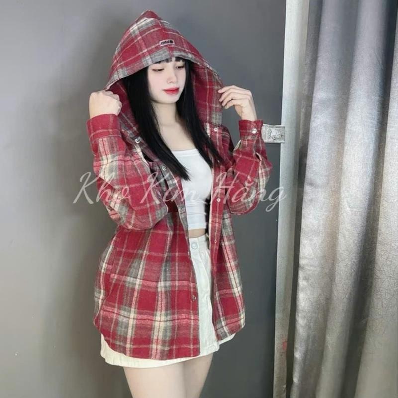 Áo khoác dạ kẻ Caro chống nắng thời trang cho nam nữ (40-85kg) 0