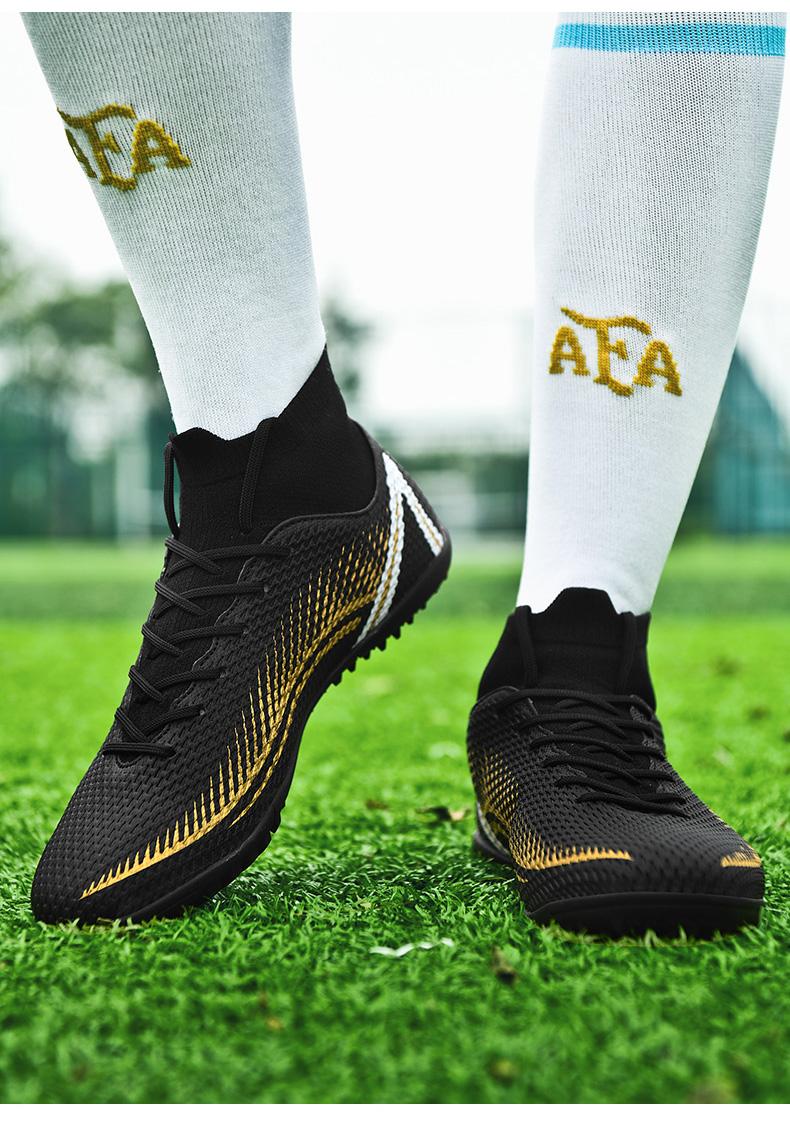 Product Introduction of Fustal！35-47 Ready Unisex Plus Size Training Football Shoes Fashion All-terrain Football Shoes Wide Last Soccer Shoes 25