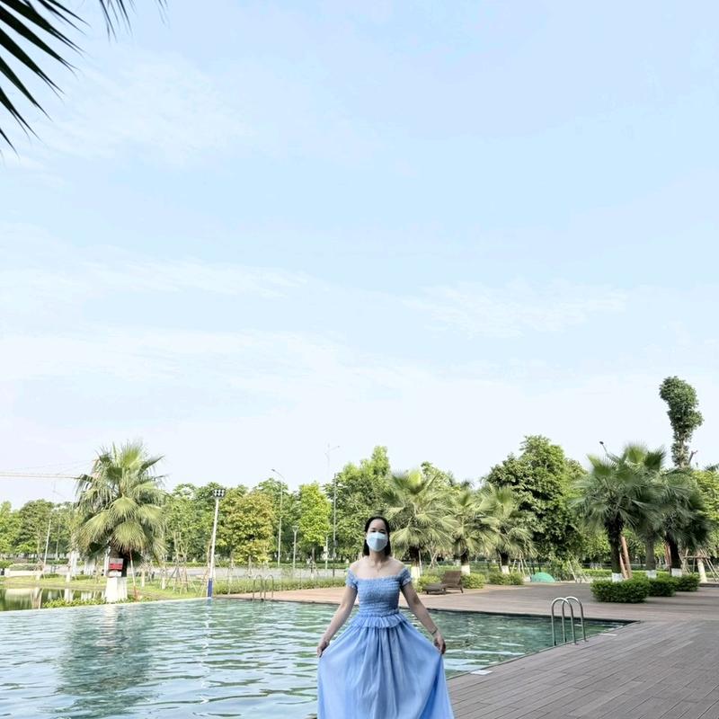 Váy maxi dáng dài, maxi trễ vai tơ xốp bèo bụng 2 lớp chân váy dài 90 cm. Maxi đi biển đẹp. 7