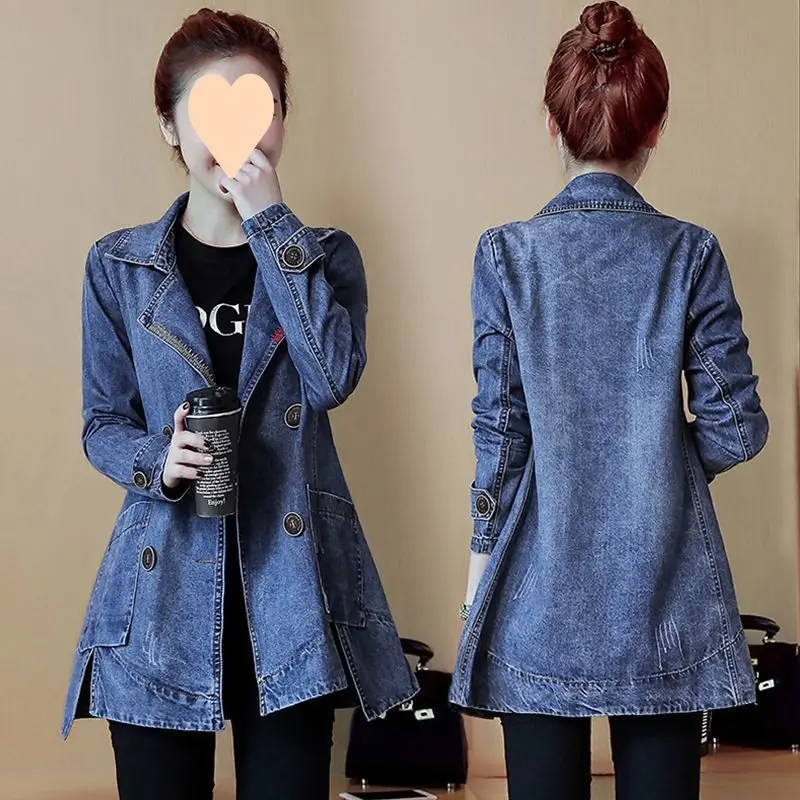 Áo Khoác Denim, Ngoại Cỡ Cho Nữ, Dài Trung Bình Và Nhỏ, Phong Cách 2024 Mới, Bó Sát, Áo Khoác Mặc Bên Trong, Áo Khoác, Dành Cho Nữ