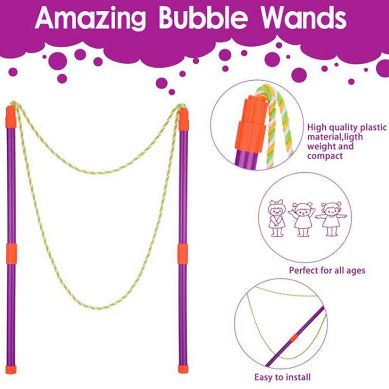 Product Introduction of Outdoor 1Set Double Pole Bubble Rope Color Giant Bubble Circle Garden Toy Big Bubble Stick Outdoor Fun for Kids Bubble Tool 39