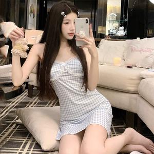 Baju Tidur Kamisol Berusuk, Gaya Rayuan Tulen, dengan Sutera Ais Penyejuk dan Kemasan Renda, Pad Sokongan Terbina dalam, Sesuai untuk Pakaian Tidur Selesa dan Malam Di Rumah yang Santai