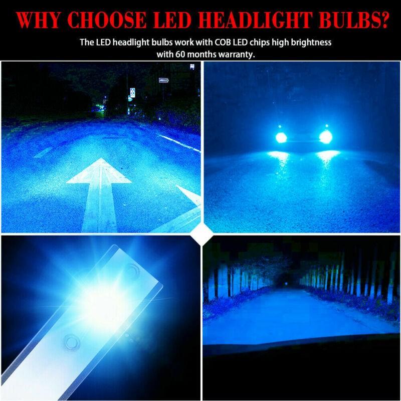 2pcs H4 LED Headlights 110W 20000LM FOG Bulb 8000K Blue Driving  for DRL Light 6
