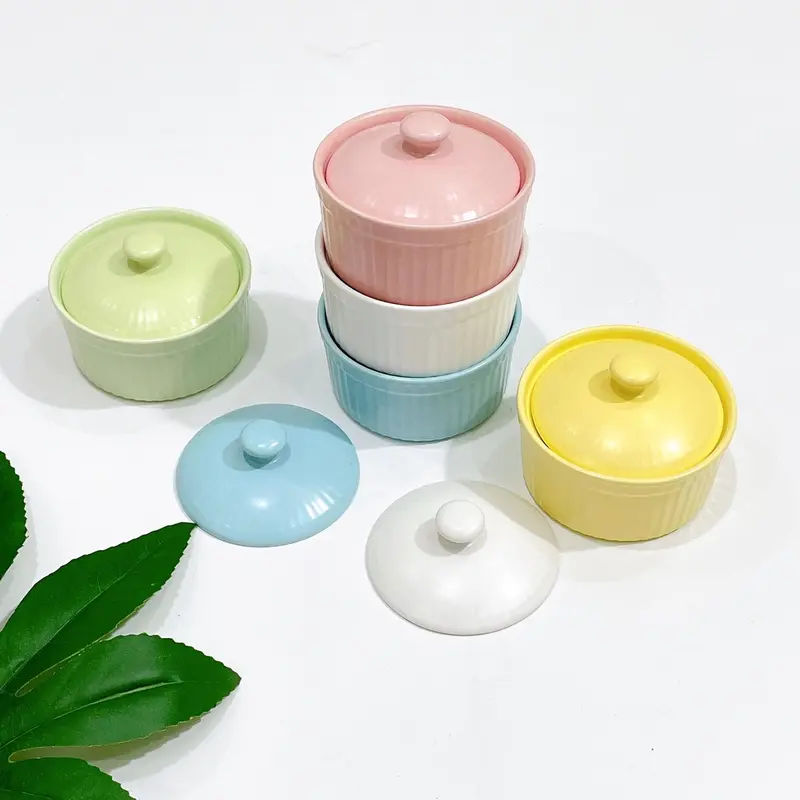 Chén sứ hình Ramenkin có nắp cho bé ăn dặm 0