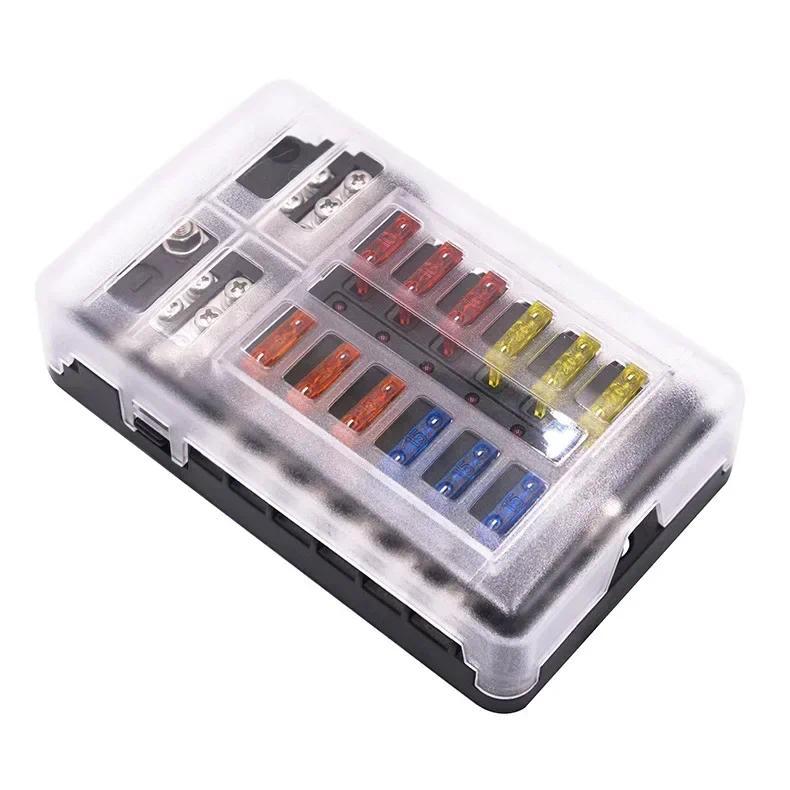 Product Introduction of 6/12 Way Blade Fuse 12-24V Car Boat Fuse Box Holder with Plastic Cover for Power Panel Board Camper RV Accessorie 13