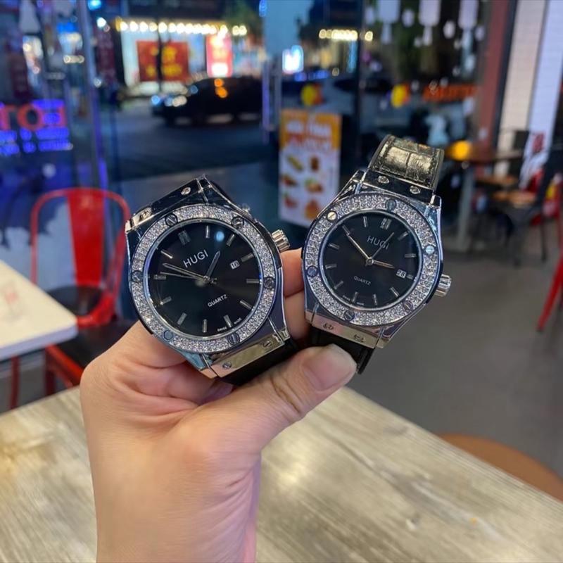 Đồng Hồ HuGi 603 Dây Da Classic Fusion, Khoá Thông Minh Dấu Dây Đeo Tay Watch 1