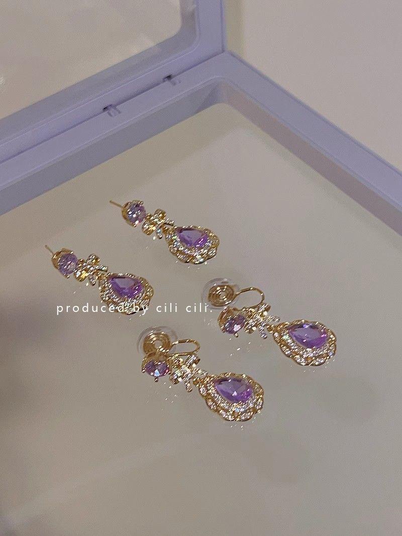 Product Introduction of Bông Tai Kẹp, Cili, Bông Tai Lãng Mạn Cao Cấp Kiểu Pháp Thanh Lịch, Giá Cả Phải Chăng, Sang Trọng, Thích Hợp Cho Bé Gái, Bông Tai Thoát Hiểm Công Chúa Chồn, Màu Tím Mơ Mộng, Năm 2025, Bán Chạy, Độc Đáo 5