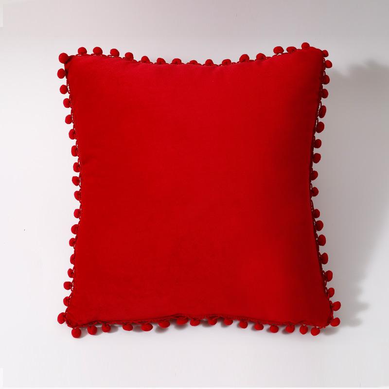 Product Introduction of Pillow Sofa Ball Ball Pillow Cover Fur Ball Velvet Home Rectangular Cushion 6