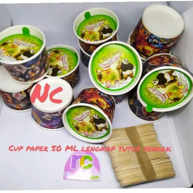 cup paper 50 ml plus tutup dan sendok 1