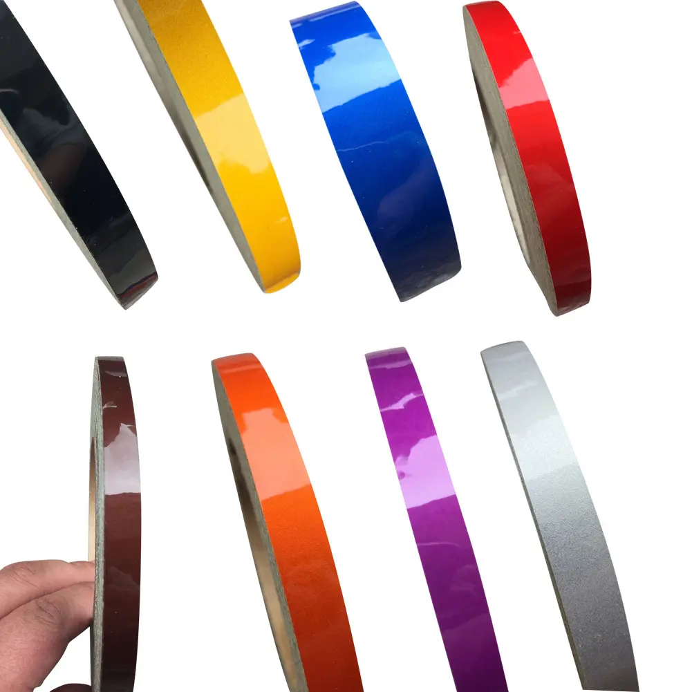 (OBEEITPL) 1cm*5m High-Intensity Reflective PVC Tape for Vehicles & Helmets - Safety Warning Decal Stickers for Car, Motorcycle, Bicycle - Night Visibility Adhesive Strips - Durable & Weatherproof