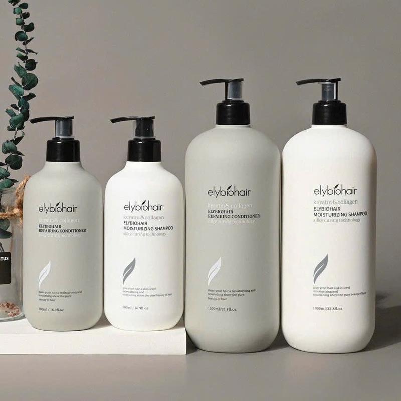 Dầu gội xả Elybiohair Keratin&Collagen 500ml/1000ml Phục hồi hư tổn giữ màu hương hoa nhài