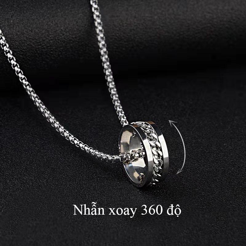  Dây chuyền nhẫn nam dây xích xoay 360 độ thép không gì vòng cổ nam đẹp ngầu 