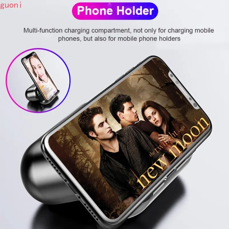 TWS-F9 Bluetooth 5.0 HiFi - Earphone Wireless Touch Control, Digital Display, Desain In-Ear, Hitam untuk HP.H 5