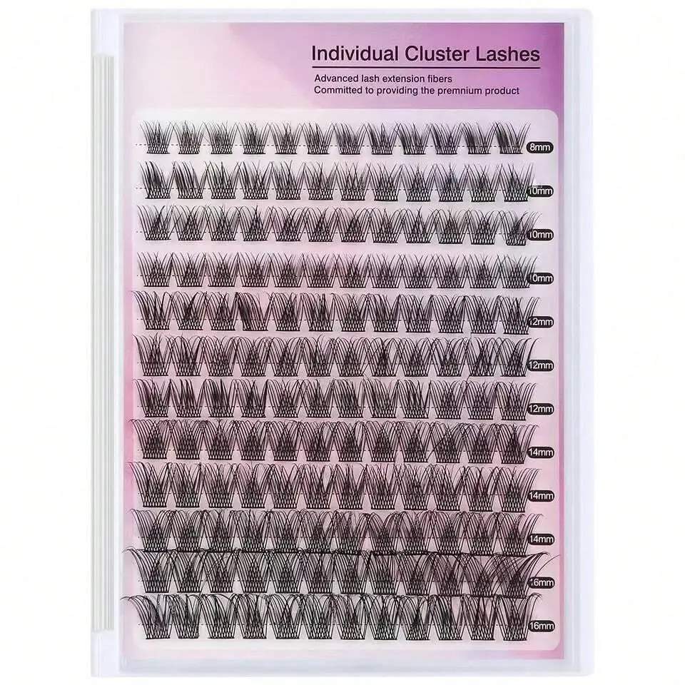 Individual False Eyelashes, 1 Box 8-16mm Mixed Length Natural Look Eyelash Extensions, Self Grafting Curl Eyelashes, Eye Makeup Enhancement False Eyelashes
