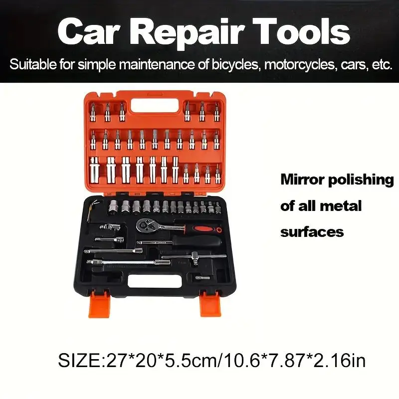 Car Repair Tool Kit, Stainless Steel Car Repair Tool Set for Valentine's Day Gift, Automotive Repair Tool Kit, Essential Maintenance Accessories for Off-road Motorcycles, Car Accessories, Automotive Repair Tool Kit for Birthday Gifts 1