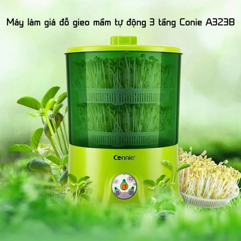 ￼Máy làm giá đỗ gieo mầm tự động bằng điện 3 tầng   200g giá cho ~2kg đỗ trong 2-3 ngày Máy làm giá Máy Làm Sữa Pha Trà 6