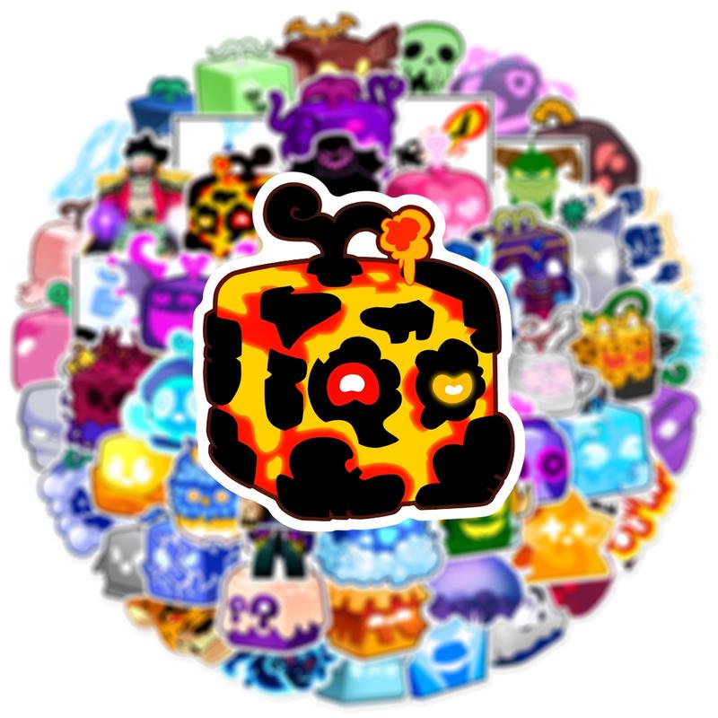 Set Pelekat Buah-buahan Blox, 60PCS, Sesuai untuk Komputer Riba, Pelekat Doodle, Tema Permainan Kertas Paper Stationery 3