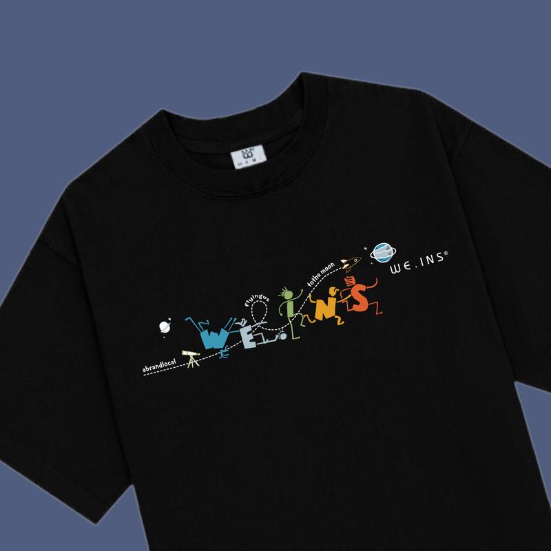 Áo thun local brand THE WEINS, mẫu TO THE MOON, áo thun form rộng , cổ tròn basic, áo phông oversized tay lỡ unisex,  vải  cotton compact extra co giãn 2 chiều thấm hút chất lượng cao cho nam, nữ Menswear Jean