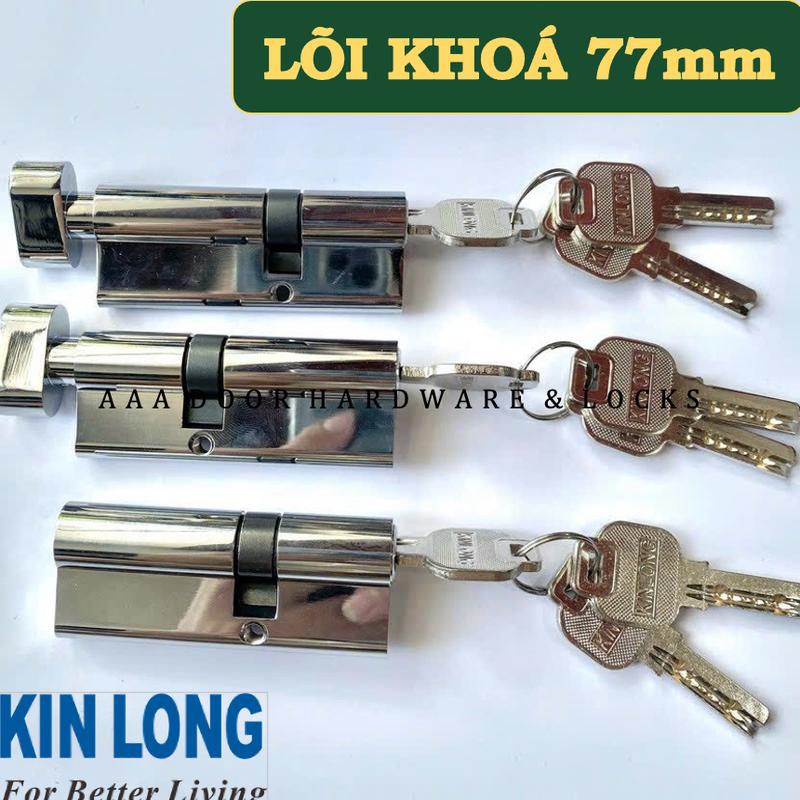  Lõi Khoá KinLong 77mm - Tim Khoá KINLONG Dùng Cho Cửa Nhôm XingFa mở trong mở ngoài 2 đầu chìa 
