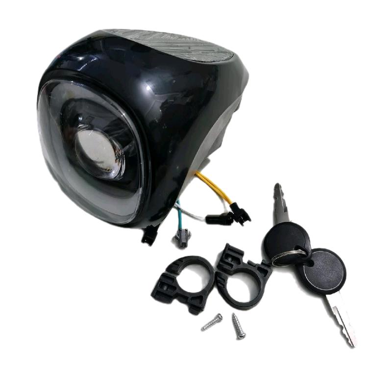 Đầu đèn xe đạp điện 48v-60v hiển thị pin - đầu đèn ion màu đen