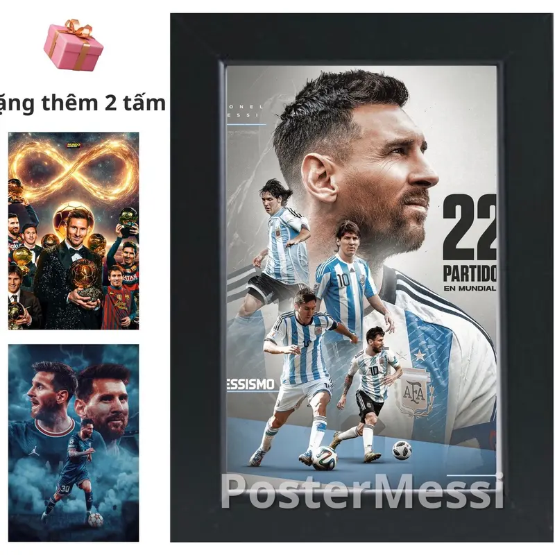 Khung ảnh Poster Lionel Messi kích thước A5(28x24cm) cực đẹp dành cho anh em trang trí phòng ốc cực đẹp 1