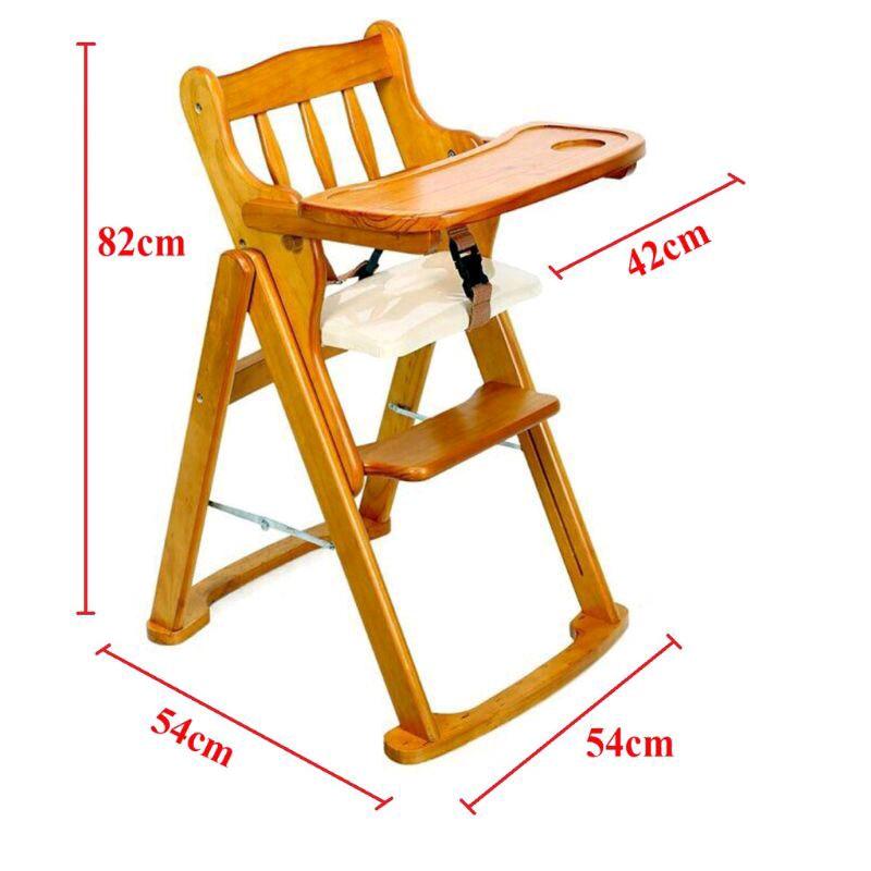 Ghế Gỗ Ăn Dặm Cho Bé - Xếp Gọn và Điều Chỉnh Được Độ Cao Thấp 3