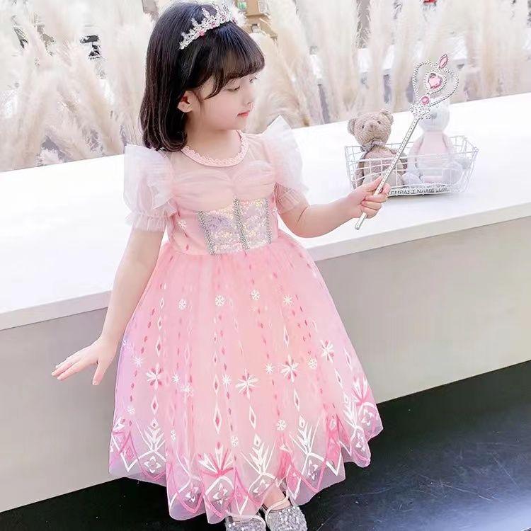 Váy Lưới Mùa Hè Cho Bé Gái, Thời Trang Mới, Váy Công Chúa Elsa Cho Trẻ Em, Váy Biểu Diễn, Thích Hợp Cho Trẻ Sơ Sinh 1