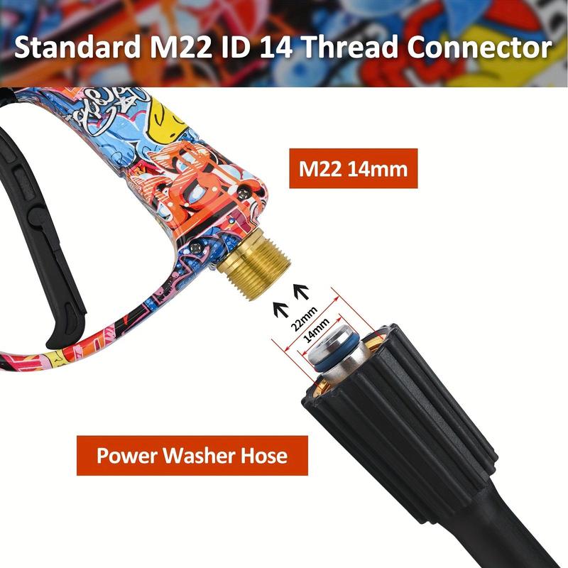 Car High Pressure Cleaning Machine Water Sprayer, 1 Set Snow Foam Lance with M22 Inlet & Quick Connect Nozzle & Converter, Efficient Cleaning Tool for Car 6
